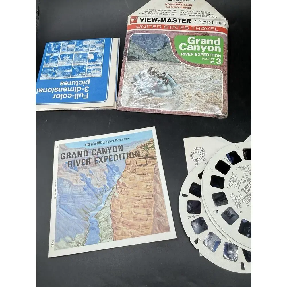 Grand Canyon River Expedition Arizona 3d View-Master 3 Reel Packet Complete Set
